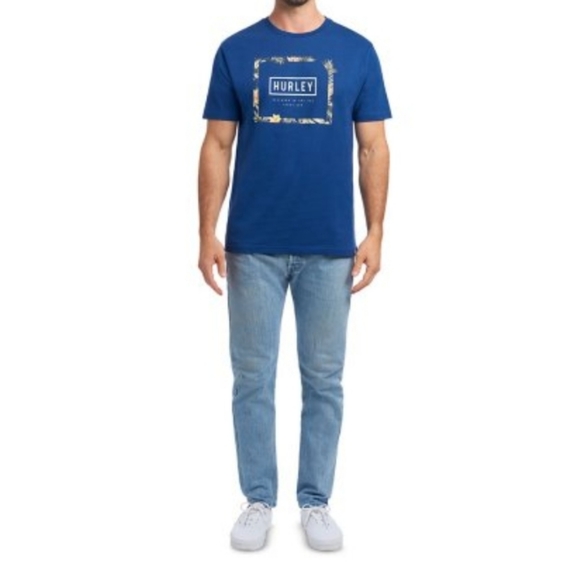 Hurley Logo Graphic Tee Tropical Square Blue - Picture 4 of 6